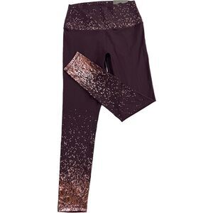 New NWT Zobha Ombré Shine Leggings High Waisted Moisture Wicking Foil M